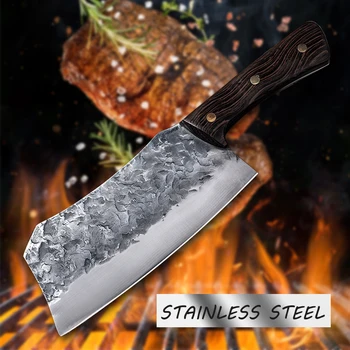 7Inch Køkken Kniv Skarpe Rustfrit Stål Værktøj Cleaver Kokkens Kniv Damaskus Kød snitteknive Madlavning Værktøj