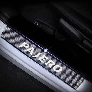 Bil Styling Til Mitsubishi PAJERO Carbon Fiber Vinyl Klistermærke Bil Dør Karmen Protector Scuff Plate Dør Karmen Vagt Bil Tilbehør