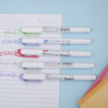 5 Farver/sæt Japansk Zebra Mild liner Penne Tegning, tusch Dobbelt Ledes Fluorescerende Pen Kunst Highlighter Mildliner Mark Pen