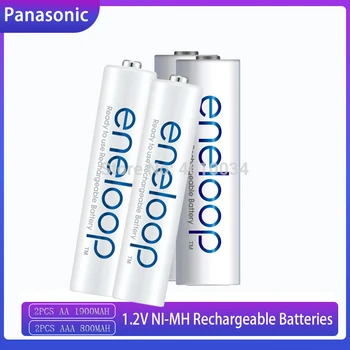 2STK Panasonic Oprindelige AA 1900 MAH Genopladeligt Batteri + 1,2 v 800mAh Pre-charged Ni-MH AAA Batterier til Kamera, Lommelygte