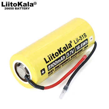 Liitokala Lii-51S 26650 20A 3,7 V 5100mA genopladeligt batteri, 26650A power lithium-Batterier, der er Egnet til lommelygte+DIY-line