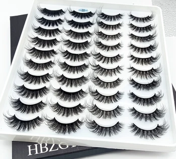 20 Par nye-pack 3D Blød Mink Hair Falske Øjenvipper Håndlavet Tjavsede Bløde, Lange Vipper Naturlige Eye Makeup Værktøjer Faux Vipper