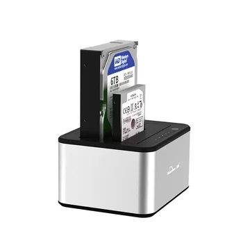 HDD Docking Station Disk Dobbeltarbejde 2 Bay-Kopiere En Disk Til en Anden USB 3.0-Type B-Max 5 gbps Fuld Aluminium 2.5
