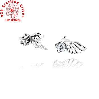 2019 Vinter Crystal Dinglende Angel Wing ,Mousserende Angel Wing Stud Øreringe,Himmelske Stjerner Earrings925 Sølv Metal