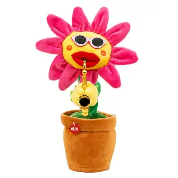 Sød Sang El-Toy Sun Flower Saxofon Sang Og Dans El-Blød Plys Legetøj Bil Dekoration, Pynt Legetøj