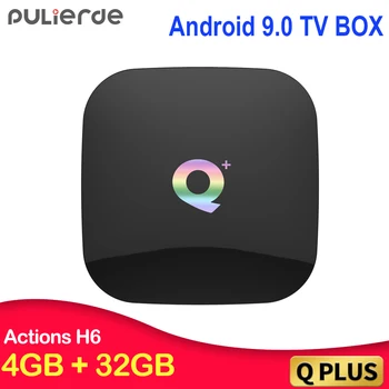 PULIERDE Q Plus Android-9.0-TV-BOKSEN H6 Quad core 4GB-32GB H2.65 4K-2.4 GHz WIFI Set-top-boks Media Player Smart TV Boks 4GB 64GB