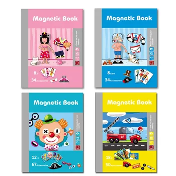 Børns tidlige barndom uddannelse magnetisk puslespil toy 3D udskiftning magnet bog