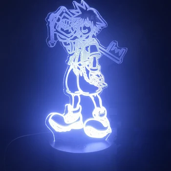 3d Nat Lampe Spillet Kingdom Hearts Sora Keyblade Figur Børn LED Nat Lys, Farverig LED Dekoration Lampe for Kids Soveværelse