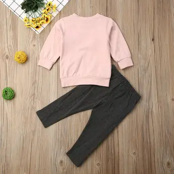 Slik Baby Blomst Pige 6M-4Y Børne Tøj Tøj Sæt Sweatshirt Bukser Varme 2STK