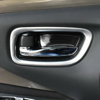 Tonlinker Interiør Bilens dørhåndtag skål Dække klistermærker til Nissan Murano-19 Bil styling 4 stk Rustfrit stål Cover sticker