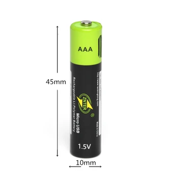 Hot salg ZNTER 1,5 V AAA genopladelige batteri USB-600mAh genopladeligt lithium-polymer-batteri hurtig opladning via Mikro-USB-kabel