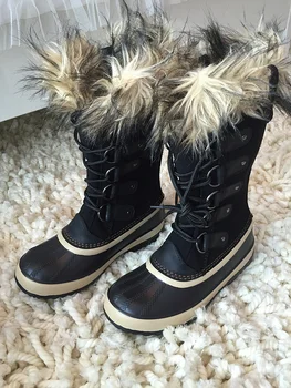 Vinter udendørs vandreture støvler kvinder vandtæt uld liner bløde sne trekking støvler damer, non-slip termisk sne sko til-40c