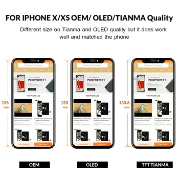 5/Pc ' er Til AAA&Tianma&OLED - &OEM kvalitet ny Til iPhone X XS XS-XR ANTAL 11 LCD-skærm touch skærm Udskiftning Digitizer bedste