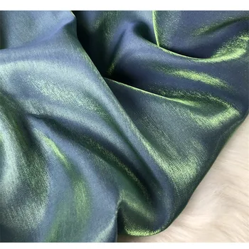 CF621 Glans Blå&Grøn Silke Sengetøj Sommer/Efterår Tynd Super Bløde Tekstiler Til Mode Kjole Pyjamas Karriere Passer til Bukser Tekstiler