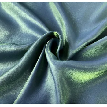 CF621 Glans Blå&Grøn Silke Sengetøj Sommer/Efterår Tynd Super Bløde Tekstiler Til Mode Kjole Pyjamas Karriere Passer til Bukser Tekstiler