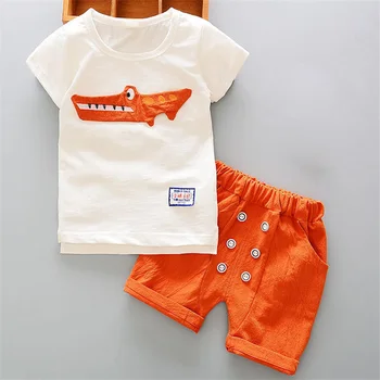 BibiCola Babyer Tøj Sæt til Nyfødte Drenge hvide tegnefilm Shirt+Shorts, der Passer til bebe Drenge sport, der passer børn Sommer tøj, udstyr