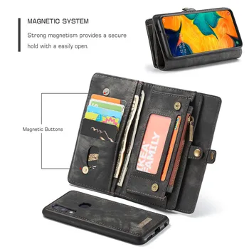 Luksus Magnetisk Læder Tegnebog Case Til Samsung A20 A30 A40 A50 A70 Wallet-Book Flip Cover Til Samsung Galaxy A20 Pung Sag