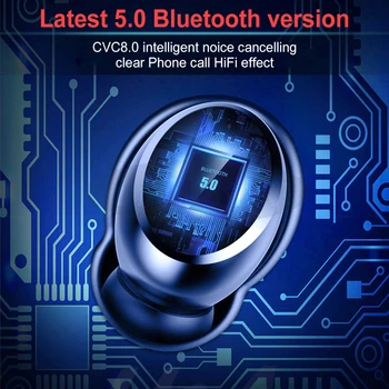 9D Sport Stereo Hovedtelefon med 4000mAh Power Bank Trådløse Bluetooth-5.0 Øretelefoner IPX7 Vandtæt TWS Bluetooth Hovedtelefon