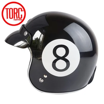 TORC T50 Vintage Motorcykel Hjelm 3/4 Åbne Ansigt Retro Mand Kvinde Scooter Hjelme Med Sunny Peak casco moto capacete de motoci