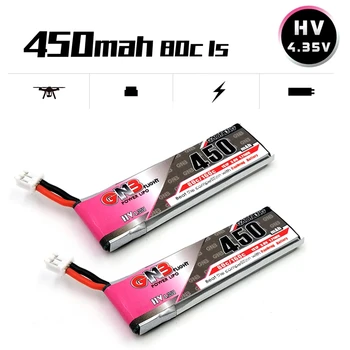 GNB 1S 3.8 V HV 4.35 V 450mAh LiPo Batteri 80C/160 C Med PH2.0 Plug til RC FPV Drone M80S Tiny7 Beta75S Emax Tinyhawk Snapper7