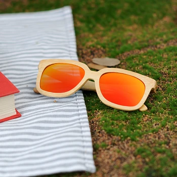 BOBO FUGL Træ-Polaroid Solbriller i Træ Polariseret Håndlavet Bambus Kvinder Solbriller, solbriller til Mænd Gafas Oculos De Sol Mader