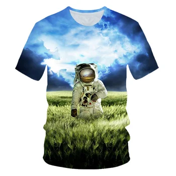 Joyonly 2019 Sommeren 3D-T-shirt Til Drenge, Piger Korte Ærmer Galaxy Plads Astronaut Tshirt Børn, Cool t-Shirts Toppe Tøj, T-shirt