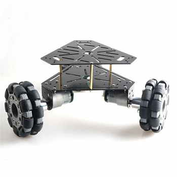 3WD 100mm Omni Metal Hjul Bil Chassis Kit 100mm Nylon Mecanum-Hjulet 1/2 Lag Robot Platform Med Hastighed Encoder, Motor DIY