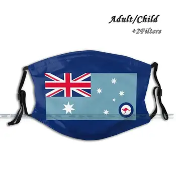 Australian Air Force, Den Danske Stjerne Print Genanvendelige Munden Maske Vaskbart Filter Anti Støv Ansigtsmaske Australske Flag Australien Flag