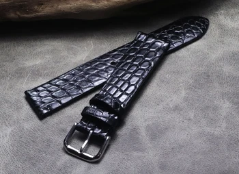 18 19 20 21 22 mm Håndlavet i Ægte Læder krokodilleskind Watchbands tynde Håndled høj kvalitet Ur Band Rem af mærkevarer ure