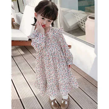 Gooporson Falde Kids Tøj med Lange Ærmer Prinsesse Kjole koreansk Mode Vestidos Chiffon Søde Børn Kjoler for Piger Kostume
