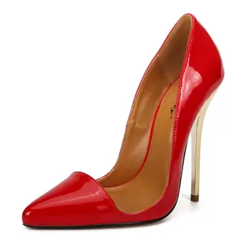 HSM Plus:40-47 48 49 shoes mujer Spidse Tå pumper med To-Stykke CD Stiletto kvinde 14cm ultra høje Tynde hæle Damer bryllup Sko