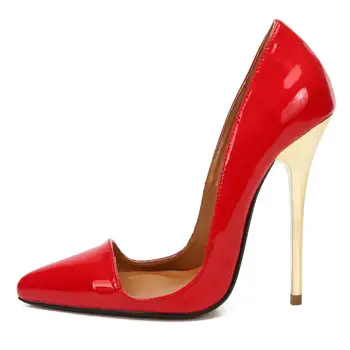 HSM Plus:40-47 48 49 shoes mujer Spidse Tå pumper med To-Stykke CD Stiletto kvinde 14cm ultra høje Tynde hæle Damer bryllup Sko