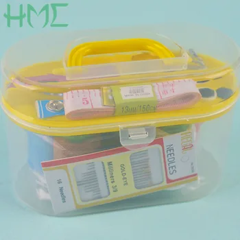 Nye Sy-Værktøjer Kit Hæklet Komplet Sæt Threader Nål Måle Scissor Kit Mini Travel Plast Syning Kit Værktøj med opbevaringsboks