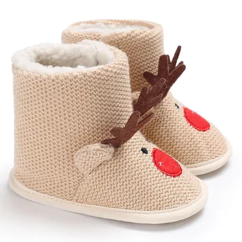 Vinter mænd og kvinder baby børnenes Jul plus velvet varm høj rør bløde bund, non-slip baby buksetrold sko