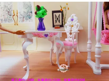 Ægte tilbehør til barbie princess swing musement park ame hus 1/6 bjd dukke møbler casa da boneca miniatura toy
