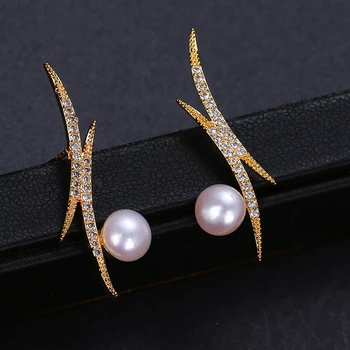 Fashion Perle Øreringe med Zircon Luksus Fest, Bryllup Drop Ørering koreanske Smykker til Kvinder Gave