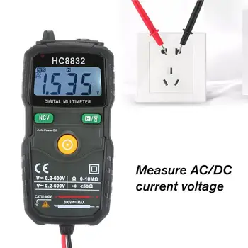 HC8832 Digital Multimeter NCV Auto Power Off Professionelle LCD-Smart Multimetre AC/DC Spænding, Amperemeter Tester Med lommelygte