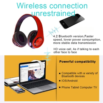 B39 LED Farverige Vejrtrækning Lys Bluetooth-5.0 Hovedtelefoner Bærbare Folde Trådløse Headset Hovedtelefon Med Mikrofon FM Støtte TF Kort