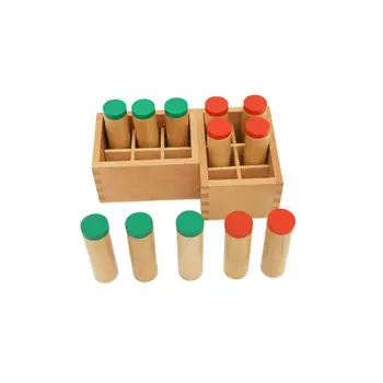 Træ-Montessori Sensoriske tory Materiale Container Indehaveren Lyd Cylinder