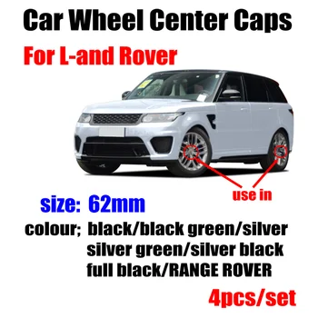 4stk/masse 62mm For Land Rover RANGE ROVER Evoque Opdagelse Bil tilbehør grøn sort Bil Hjul Center Caps hub rim dækker