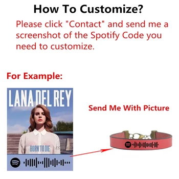 Brugerdefineret Musik Spotify Scan Koden Læder Armbånd Personlig Kvinder Mænd Gravere Spotify Kode Armbånd Tilpasse Smykker Gaver