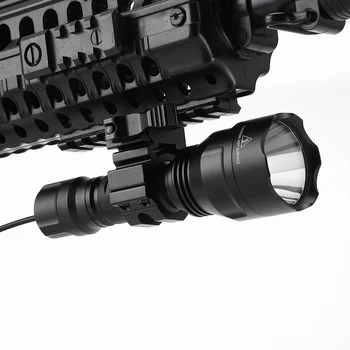 AloneFire C8 CREE XM-L2 U3 Taktisk LED Lommelygte Torch jagt 20mm Mount Airsoft Rifle Anvendelsesområde Haglgeværer lys 18650 batteri