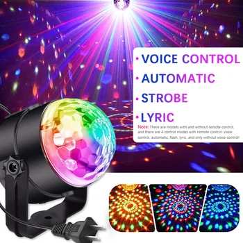 Lyd Aktiveres Roterende discokugle Fest med DJ Lys 3W 3LED RGB LED scenelys part lys