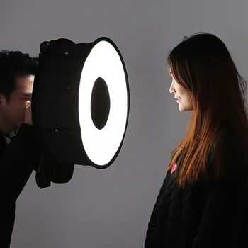 Fotografering 45cm Ring Softbox Speedlight Runde Stil Flash Lys Skyde Blød boks Sammenklappelig Blødt Flash Diffuser Foto Studio