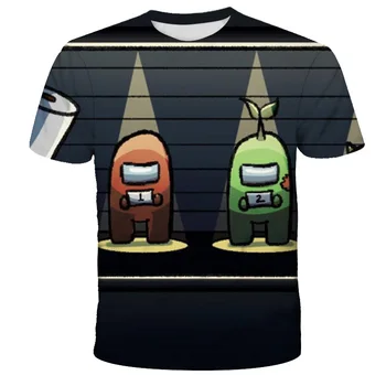 Blandt Os Cool 3D-T-Shirt Sommer Fashionable Korte Ærmer O-Neck Tee Toppe Børn Spil Harajuku T-Shirts Børn, Drenge Tøj