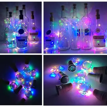 5 Pakker Soldrevne Flaske Vin Kork Formet LED kobbertråd String Udendørs Lys Til Home Wedding Haven Vej Indretning