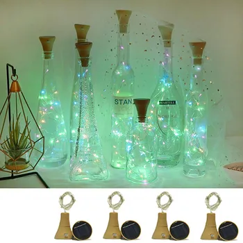 5 Pakker Soldrevne Flaske Vin Kork Formet LED kobbertråd String Udendørs Lys Til Home Wedding Haven Vej Indretning
