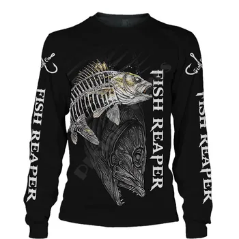 Fisk Reaper 3D Printet Mænd Kvinder Hættetrøjer Sweatshirt Unisex Streetwear Lynlås Pullover Casual Jakke Træningsdragt Drop Shipping