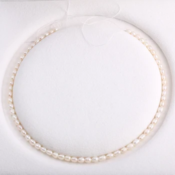 Naturlige Ferskvands Kulturperler Perler Ris Form, Naturlige Perler til Smykker at Gøre DIY Strand 14 Inches Størrelse 5-6mm