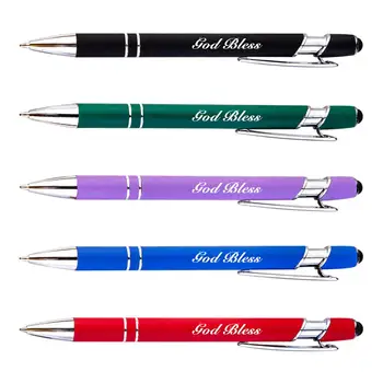 50stk/masse 2 i 1 Kapacitiv Tegning Stylus Pen Kuglepenne til iPad, iPhone, Tablet, Smartphone sort blæk Feee Brugerdefinerede logo